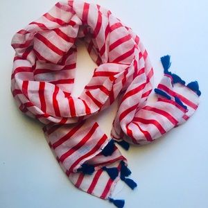 Red and white scarf